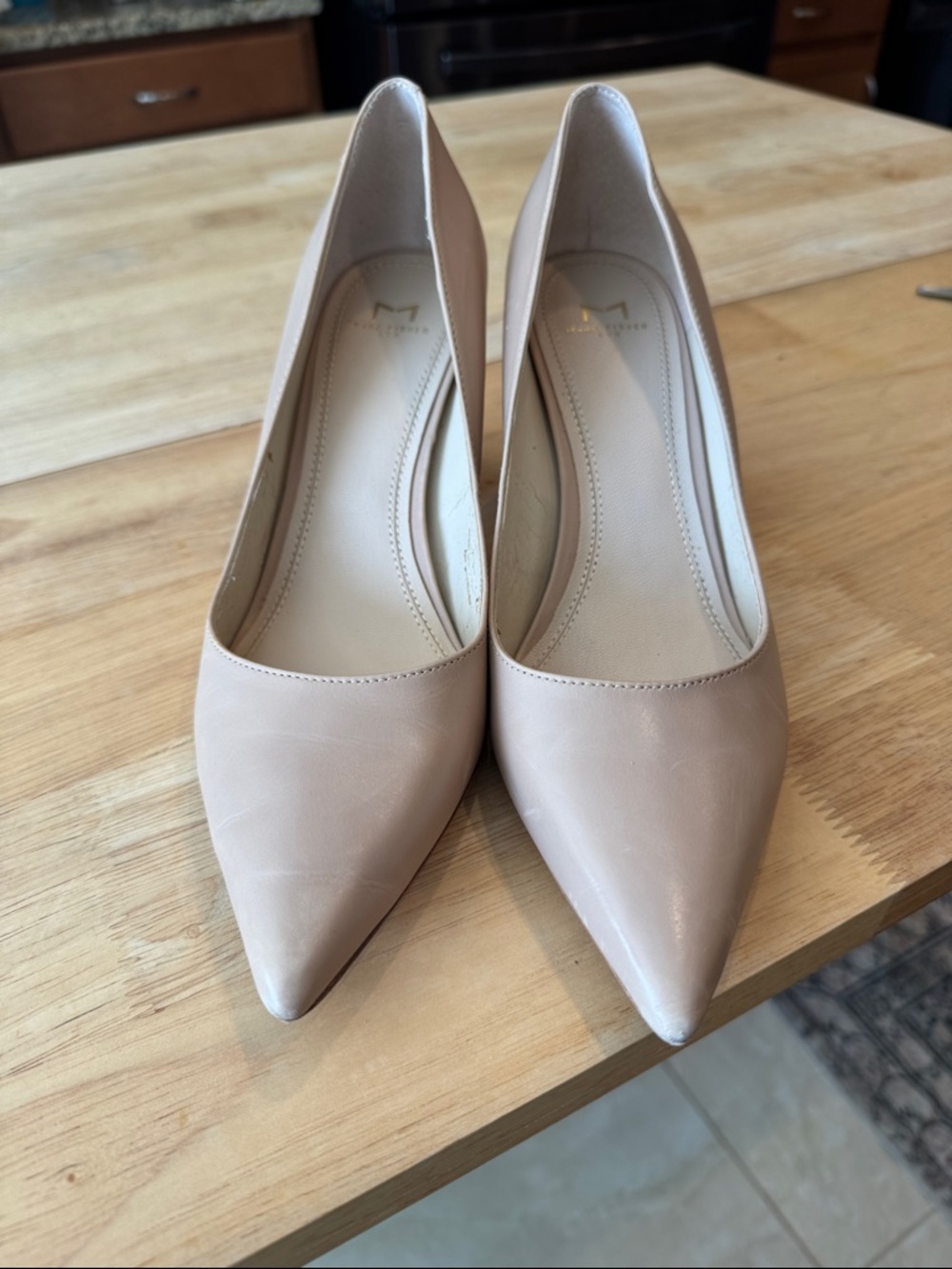 Marc Fisher Nude Block Heel Pumps size 8